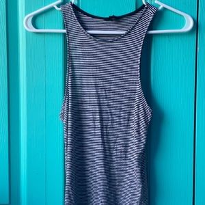 a black and white striped tank top